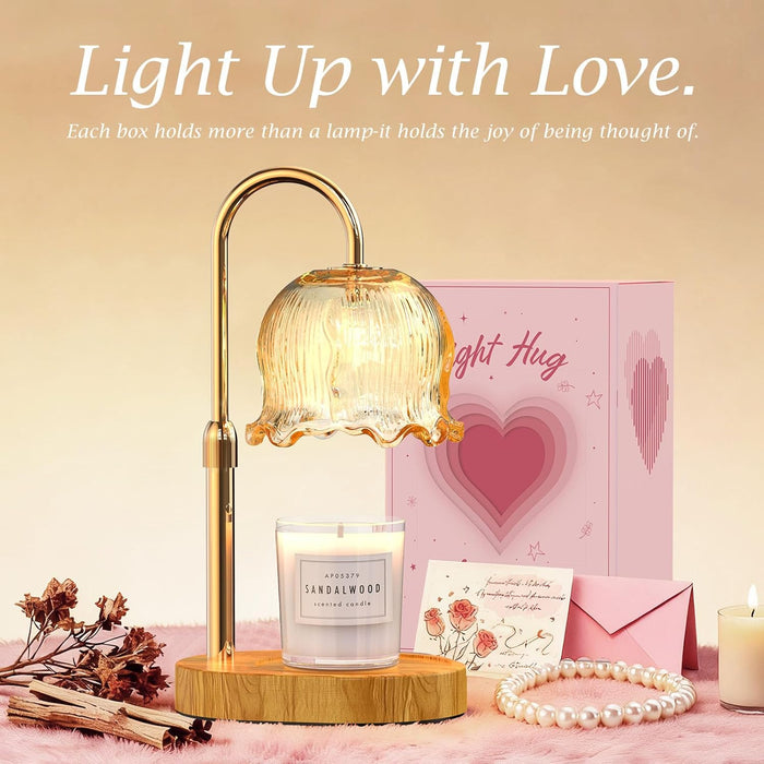 Candle Warmer Lamp Gifts for Mom, Adjustable Height Dimmable Candle Warmer with Timer, Wax Melt Lamp for Scented Candles White Elephant Gifts for Adults Home Essentials