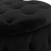 28 Inch round Velvet Storage Ottoman, Button Tufted Footrest Stool Coffee Table for Living Room, Black