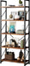 5 Tiers Bookshelf, Classically Tall Bookcase Shelf, Industrial Book Rack, Modern Book Holder in Bedroom/Living Room/Home/Office, Storage Rack Shelves for Book, Brown