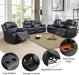 Bonded Leather Reclining Sofa Set with Cup Holders and Storage Console