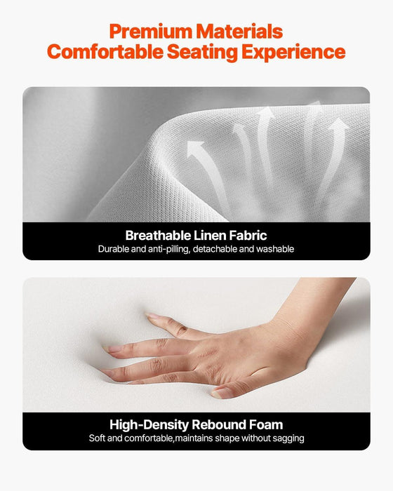 Accent Chair, High Back Mid Century Modern Armchair with Solid Wood Frame and Non-Slip Legs, Upholstered Leisure Chair with Linen Fabric and 5.3 in Thickened Cushion, for Living Room, Bedroom