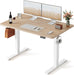 55 X 24 Inchs Electric Standing Desk, Height Adjustable, Sit Stand Up, Computer Office Desk with Splice Board, White Frame/Maple Top