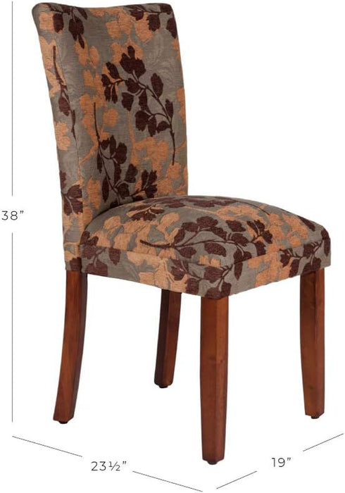 Home Decor | K1136-F975 | Classic Upholstered Parsons Dining Chair | Single Accent Dining Chair, Brown Woven