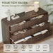 55" W Fluted 6-Drawer Dresser for Bedroom, Walnut