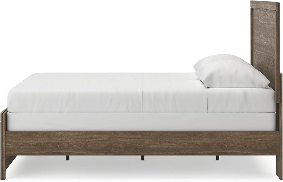 Signature Design by Ashley Jonnifer Queen Panel Bedframe, Bed Frame with Headboard, Engineered Wood and Decorative Laminate, Casual Bedroom Bedframes, Warm Auburn Finish