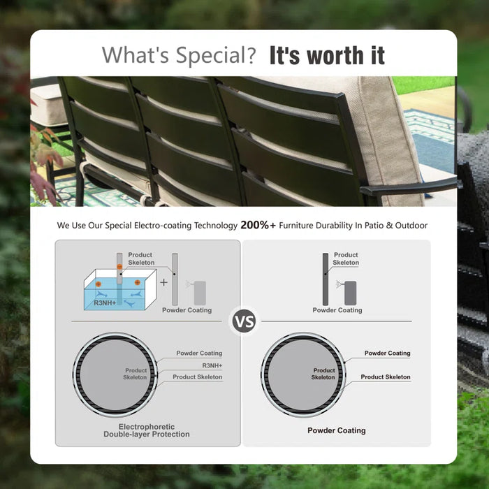 Tapasi 9 - Person Patio Conversation Set with Swivel Lounge Chairs & Optional Firepit Table