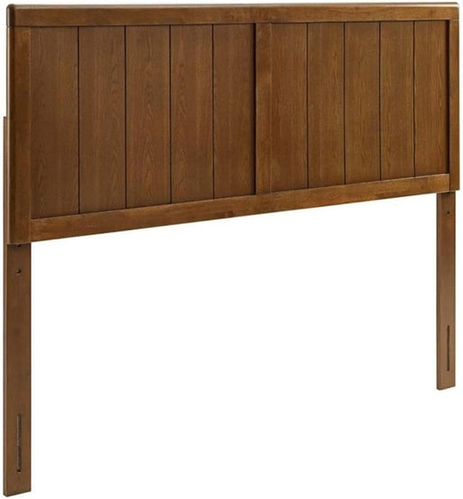 King Modern Rubberwood and MDF Headboard in Walnut