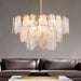 24In Gold Crystal Chandelier Modern Pendant Lighting 6-Light round Crystal Chandeliers for Kitchen Island Cloud Glass Multi-Tier Light Fixture for Dining Room, Living Room, Kitchen