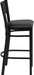 2 Pk. HERCULES Series Black Grid Back Metal Restaurant Barstool - Black Vinyl Seat - ShipItFurniture