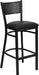 2 Pk. HERCULES Series Black Grid Back Metal Restaurant Barstool - Black Vinyl Seat - ShipItFurniture
