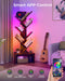 6 Tier Tree Bookshelf with Lights, LED Book Tree Bookcase with Storage Organizer, Small Corner Bookshelf Floor Standing Book Shelf for Living Room, Bedroom & Home Office, Rustic Brown