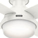 Fan Dempsey Low Profile Ceiling Fans with Lights and Remote, Flush Mount Ceiling Fan with Lights, Metal, Fresh White, 44 Inch LED