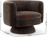Swivel Accent Chair, Mid Century Modern round Barrel Chairs, Upholstered Velvet Fabric Home Sofa Living Room with Solid Wood Base, Single Sofa Lounge Chair, Espresso