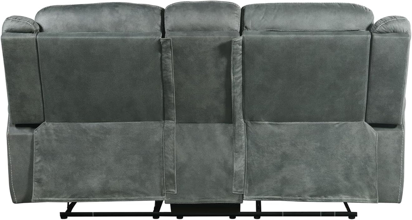 Charcoal Reclining Loveseat with Console