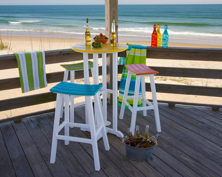 2012 - FBLSA Contempo Bar Height Saddle Seat Barstool, Black Frame, Sand - ShipItFurniture