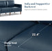 Mid Century Modern FauxLeather Sofa 91Inch NavyBlue