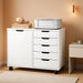 5-Drawer Mobile File Cabinet, Wooden Printer Stand with Storage