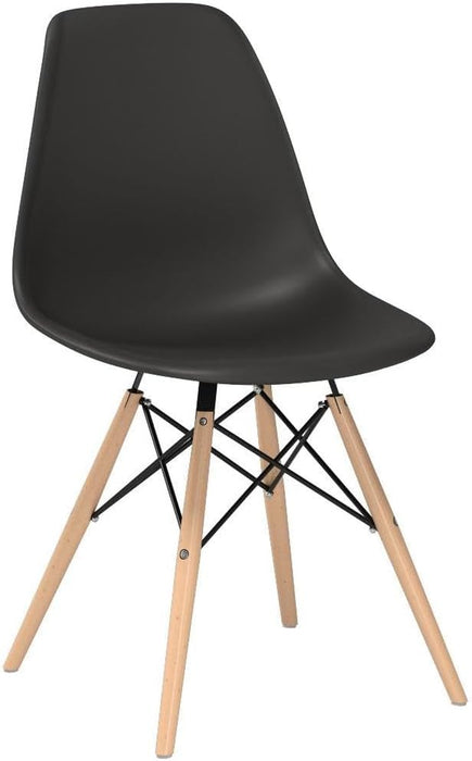 Pre Assembled Modern Style Dining Chair Mid Century Modern DSW Chair, Shell Lounge Plastic Chair for Kitchen, Dining,Bedroom, Living Room Side Chairs Set of 4 (Black)