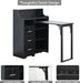 Fold Out Desk,Folding Desk with Storage,Lockable Drawers & Shelves, Built-In Power Outlet,Hidden Desk for Study and Home Office