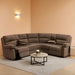 Manul Recliner Sectional Sofa for Living Room, Corduroy Fabric Sectional Reclinig Couch L Shape Recliner Sofa with Cup Holders, Storage Console and Drop down Table (Peanut)