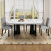 5-Piece Dining Table Set, 63" Faux Marble Table and 4 Chairs