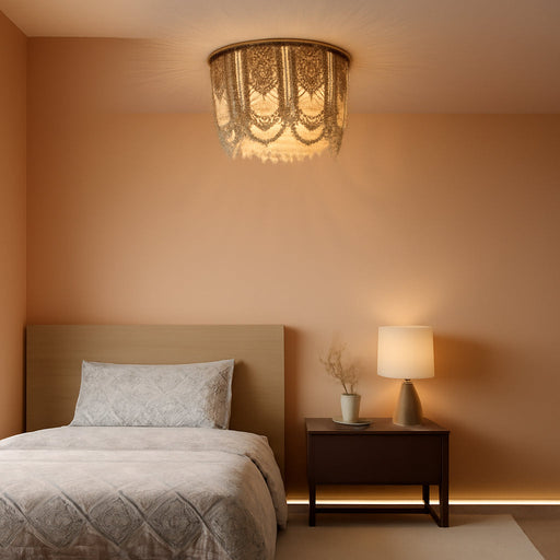 Bohemian Lighting Bohemian Chandelier Handmade Beaded Chandelier Bohemian Lighting Ceiling Beaded Lighting 3 Light Wood Bead Chandelier Nursery Lighting Bedroom Chandelier (White)