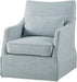 Light Blue Upholstered Handcrafted Midcentury Armchair 28In