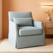 Light Blue Upholstered Handcrafted Midcentury Armchair 28In