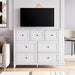 White Contemporary Seven Drawer Dresser For Bedroom