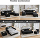 Ottoman Module for Modular Sectional Sofa, Storage Ottoman Square Ottoman Bench for Living Room, Velvet Black