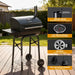 Barrel Style Charcoal Grill with Side Table, Adjustable Charcoal Rack, Air Vent and Warming Rack, Smoke Bbq Grill for Outdoor Patio Backyard and Camping