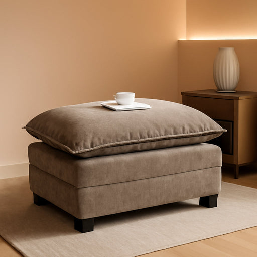 35‘’ Modern Chenille Cloud Sofa Ottoman,Rectangle Ottoman for Modular Sectional Sofa, Brown