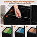 3 Drawer Rolling File Cabinet with Dual Printer Stand, 51" Tall