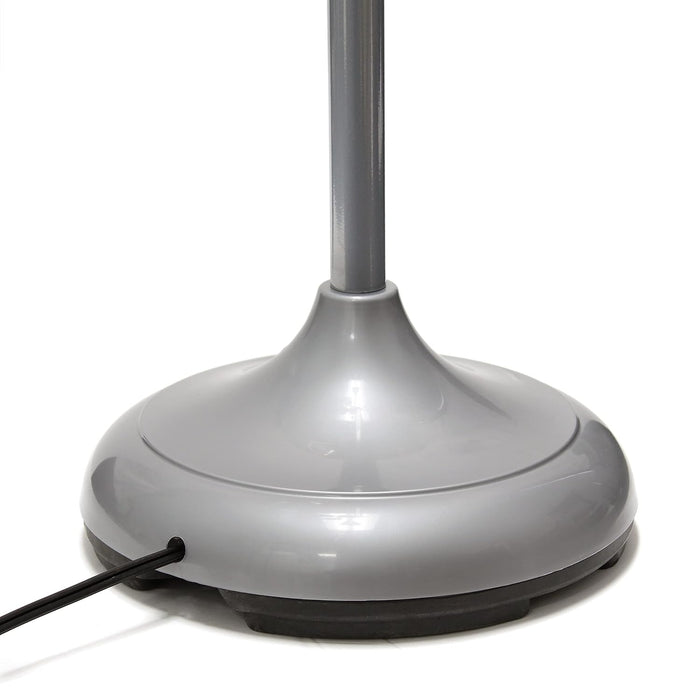 LF2006-SBG 67" Contemporary Multi Head Medusa 5 Light Adjustable Gooseneck Silver Floor Lamp with Blue, White, Gray Shades for Kids Bedroom Playroom Living Room Office