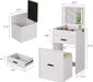 3 in 1 Vanity Desk with Flip Top Mirror and Led Lights, Compact Makeup Vanity with Charging Station, Vanity Table Set with Storage Drawers and Cushioned Stool for Bedroom, White