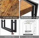 Industrial 4 Tier Bookshelf Rustic Wooden MetalFinish