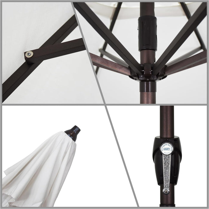 9Ft Round Aluminum Weatherproof Patio Umbrella Tilt