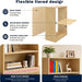 【2026 Adjustable Shelves 3-Tier Bookcase, 71 Inches, Wooden Open Display Floor Bookshelf (Oak Color)