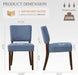 Upholstered Dining Chairs Set of 2, Fabric Kitchen Chairs with Padded Seat & Back, Solid Wood Legs, Modern Simple Dining Room Chairs for Kitchen, Dining Room, Living Room, Blue
