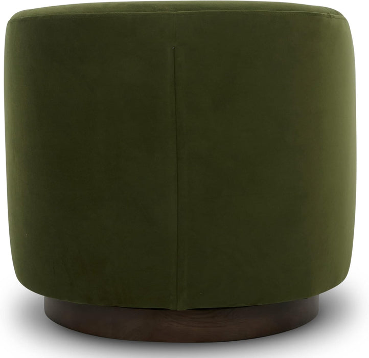 Swivel Accent Chair, FSC Certified Upholstered Velvet Barrel Chair for Living Room Set of 2, Fully Assembled, Forest Green