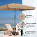 8 X 10 FT Large Rectangular Patio Umbrella with Valance, Outdoor Table Market Umbrella W/Crank & 8 Ribs, Rectangle Outdoor Umbrellas for Garden, Deck, Yard and Poolside, Beige