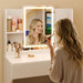 Compact White Vanity Desk With Dimmable Illumination
