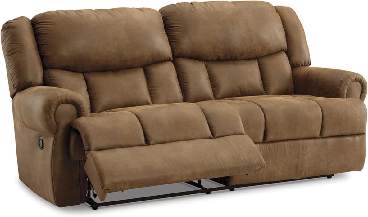 Boothbay Classic Faux Leather 2 Seat Manual Reclining Sofa, Dark Brown