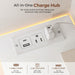 9 Drawer Dresser with LED Lights and Charging Station, Modern White Dresser