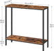 29.5" L Narrow Console Table, Sofa Table behind Couch with 2-Tier Storage Display Shelves, 8.7" D Small Entryway Table for Hallway, Foyer, Living Room, Bedroom, Rustic Brown and Black BF22XG01