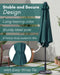 6 Ft Outdoor Patio Umbrella, Easy Open/Close Crank and Push Button Tilt Adjustment - Dark Teal Market Umbrellas