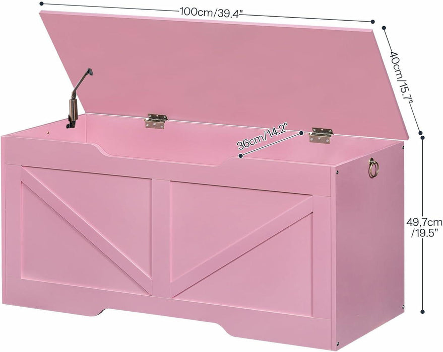 Rose Pink 39.4Inches PremiumStorage Bench Toy Chest
