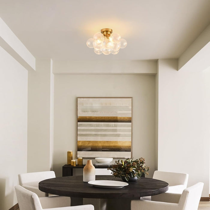 Bubble Chandelier 17In CrystalGlass Bubbles Semi Flush