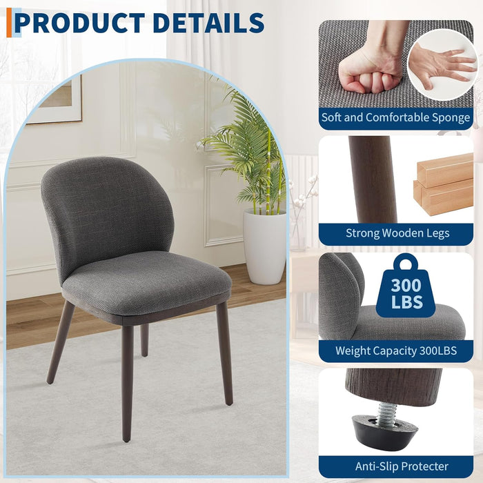 Dining Chairs Set of 2,Modern Upholstered Kitchen Chairs with Ergonomic Back Support,265 LBS Capacity Dining Room Chairs with Wood Legs for Kitchen Dining Room Restaurant