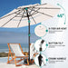 9Ft 3-Tier Patio Umbrellas, Outdoor Umbrella with 8 Sturdy Ribs UV Protection Windproof, Market Table Umbrella W/Push Button Tilt & Crank for Pool, Porch, Deck, Garden(Cream White)
